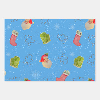 Snowman, Santa wrapping paper ラッピングペーパーシート