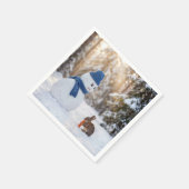 Snowman Scowling at a Rabbit スタンダードカクテルナプキン (角)