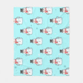 Snowman Seamless Pattern  フリースブランケット (正面)