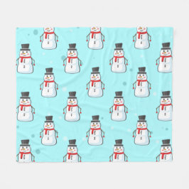 Snowman Seamless Pattern  フリースブランケット