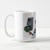 Snowman Selfie Christmas Mug コーヒーマグカップ (左)