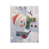 Snowman Selfie Christmas Notepad ノートパッド (回転)