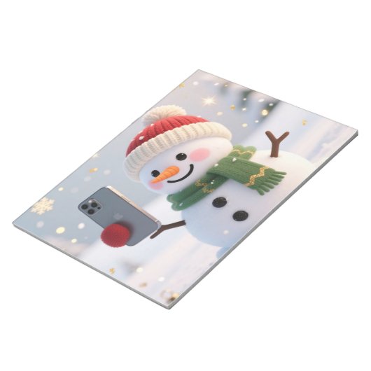 Snowman Selfie Christmas Notepad ノートパッド (アングル)