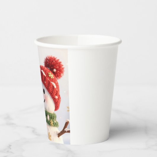 Snowman Selfie Holiday Paper Cup 紙コップ (左)
