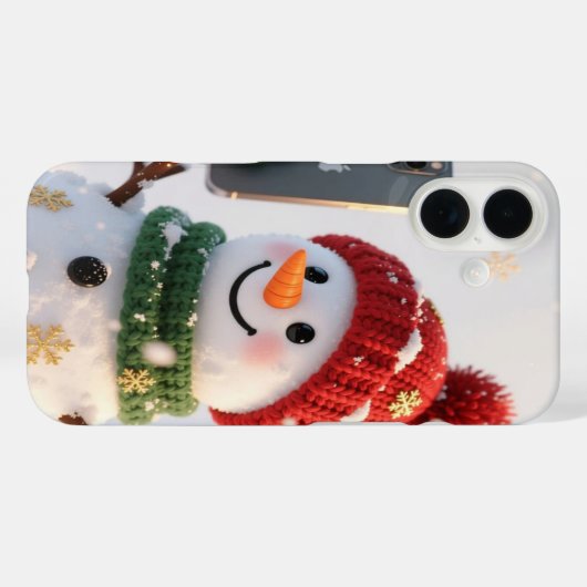 Snowman Selfie iPhone 16 Case Case-Mate iPhoneケース (裏面 (横))