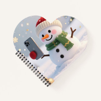 Snowman Selfie Spiral Notebook ノートブック