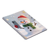 Snowman Selfie Spiral Photo Notebook ノートブック (右側)