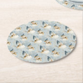 Snowman Serenade ラウンドペーパーコースター (アングル)