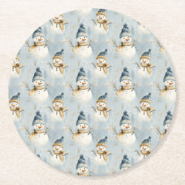 Snowman Serenade ラウンドペーパーコースター