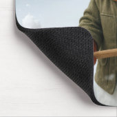 Snowman Shoveling Snow マウスパッド (コーナー)