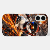 Snowman shredding down an active volcano Case-Mate iPhoneケース (裏面 (横))