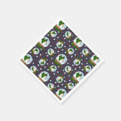 Snowman Snow Globes スタンダードカクテルナプキン (角)