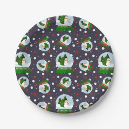 Snowman Snow Globes ペーパープレート