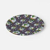 Snowman Snow Globes ペーパープレート (アングル)