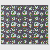 Snowman Snow Globes ラッピングペーパー (フラット)