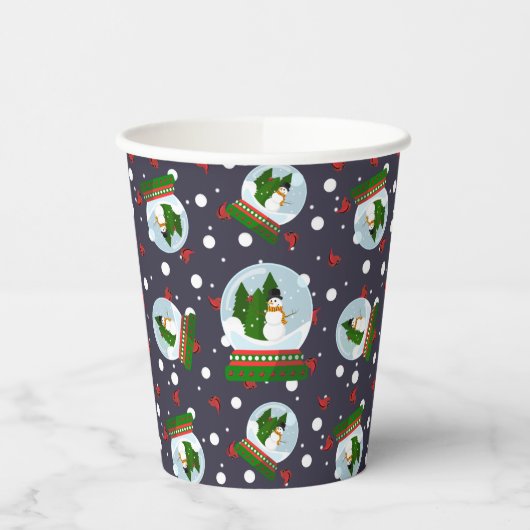 Snowman Snow Globes 紙コップ (左)