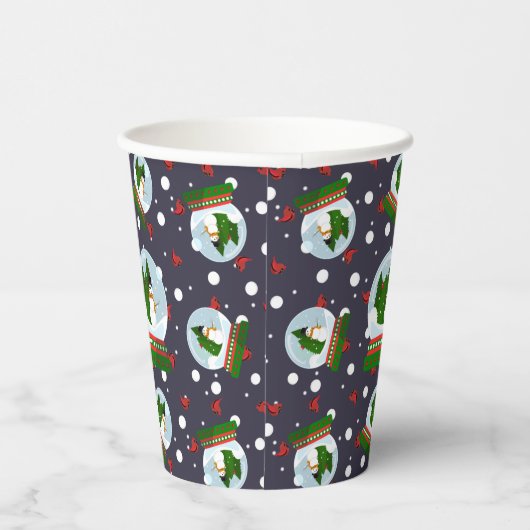 Snowman Snow Globes 紙コップ (右)