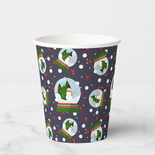 Snowman Snow Globes 紙コップ (正面)