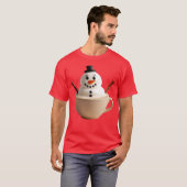 Snowman Snow Winter Cappuccino Snowpuccino funny Tシャツ (正面フル)