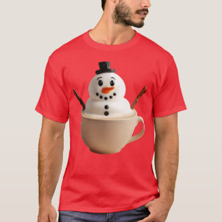 Snowman Snow Winter Cappuccino Snowpuccino funny Tシャツ