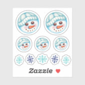 Snowman Snowflake Stickers シール (シート)