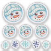 Snowman Snowflake Stickers シール (正面)