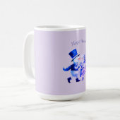 Snowman & Snowgirl Dance - Winter Holidays Vintage コーヒーマグカップ (正面左)