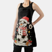 Snowman Soccer Christmas Holiday Winter Xmas Sport エプロン (インサイチュ)