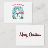 Snowman Spa Day – Funny Christmas Greeting Card ノートカード (正面/裏面)