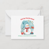 Snowman Spa Day – Funny Christmas Greeting Card ノートカード (正面)