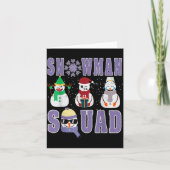 Snowman Squad Funny Family Matching, Teacher And S カード (正面)