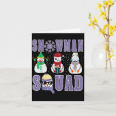 Snowman Squad Funny Family Matching, Teacher And S カード (黄色い花)