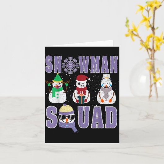 Snowman Squad Funny Family Matching, Teacher And S カード (黄色い花)