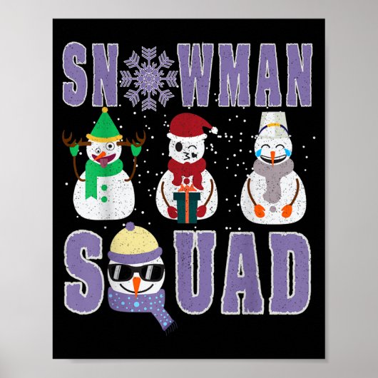 Snowman Squad Funny Family Matching, Teacher And S ポスター (正面)