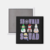 Snowman Squad Funny Family Matching, Teacher And S マグネット (正面/裏面)