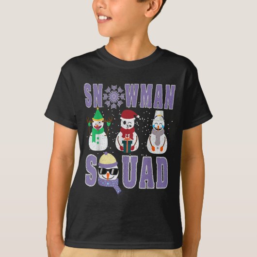 Snowman Squad Funny Family Matching, Teacher And S Tシャツ (正面)