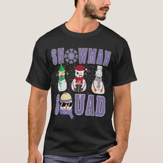 Snowman Squad Funny Family Matching, Teacher And S Tシャツ (正面)