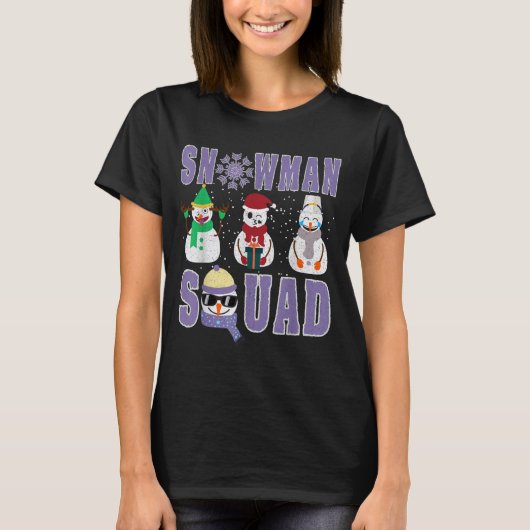 Snowman Squad Funny Family Matching, Teacher And S Tシャツ (正面)
