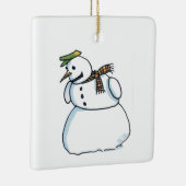 Snowman square ceramic ornament セラミックオーナメント (右)