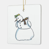 Snowman square ceramic ornament セラミックオーナメント (左)
