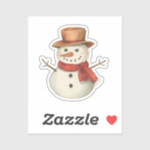 Snowman Sticker | Cozy Winter Character Doodle シール (シート)