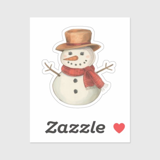 Snowman Sticker | Cozy Winter Character Doodle シール (シート)