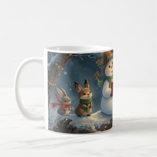  “Snowman Storytime Mug – Woodland Christmas Magic コーヒーマグカップ (左)