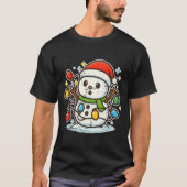 Snowman Tangled In Holiday Lights Premium Tri-blen Tシャツ (正面)