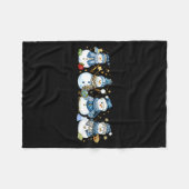 Snowman Teacher Winter Leopard Clroom Cute Blue St フリースブランケット (正面(横))