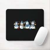 Snowman Teacher Winter Leopard Clroom Cute Blue St マウスパッド (マウス)