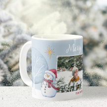 Snowman Two Photo Keepsake Winter Mug