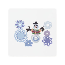 Snowman warm  メタルプリント
