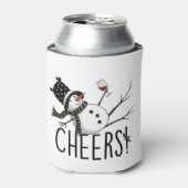 Snowman Wine Christmas Funny Drinking Wine Santa  缶クーラー (缶正面)