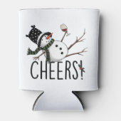 Snowman Wine Christmas Funny Drinking Wine Santa 缶クーラー (正面)